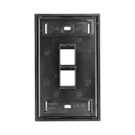 placa de pared vertical salida para 2 puertos keystone con espacios para etiquetas color negro168312