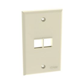 placa de pared vertical salida para 2 puertos keystone color marfil74124