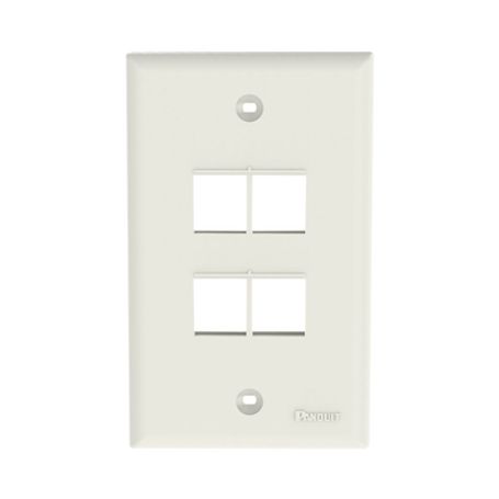 placa de pared vertical salida para 4 puertos keystone color blanco mate74143