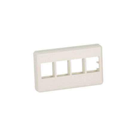 placa de pared para mueble modular salida para 4 puertos keystone color blanco mate