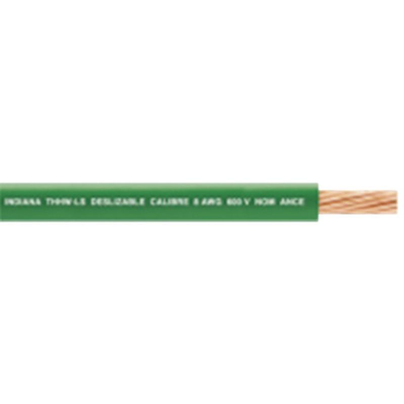 (sllu08) Cable Eléctrico De Cobre Recubierto Thwls Calibre 12 Awg 19 Hilos Color Verde (100 Metros)