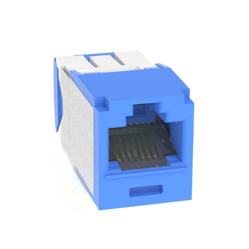 Conector Jack Rj45 Estilo Tg Minicom Categoria 6a Con Gel Resistente A La Corrosión De 8 Posiciones Y 8 Cables Color Azul