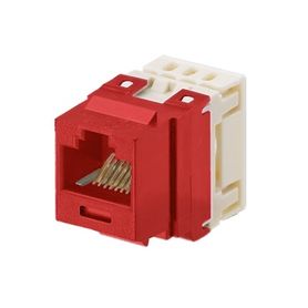 conector jack estilo 110 de impacto tipo keystone categoria 5e de 8 posiciones y 8 cables color rojo