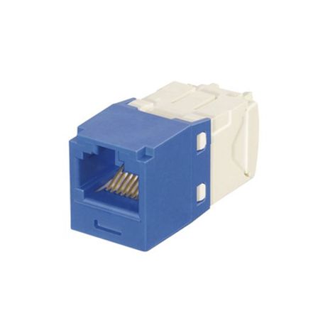 conector jack rj45 estilo tg con llaveado azul minicom categoria 6 de 8 posiciones y 8 cables