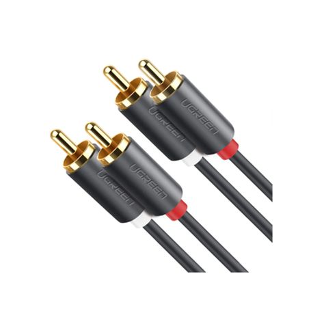 cable de audio 2 rca macho a 2 rca macho  3 metros  color negro  alta calidad anillos de goma para asegurar un agarre firme al 