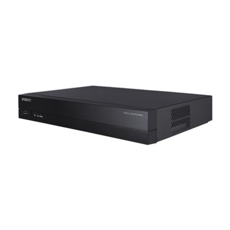 dvr 6 canales 4 analógicos  2 ip hasta 8mp  soporta  ahd tvi cvi cvbs ip  4 entradas y 1 salida de alarma  wisenet p2p 