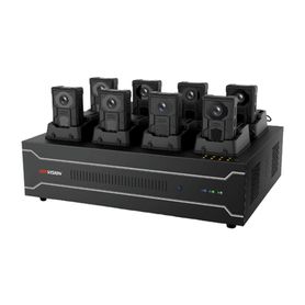 estación de descarga para cámaras portátiles hikvision  compatible con dsmh2311  incluye 1 hdd de 2 tb