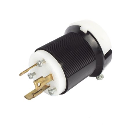 Clavija Industrial Con Bloqueo De Media Vuelta / 30 A 250 V Ca / 2 Polos 3 Hilos / Color Blanco Y Negro / Nema L630p.