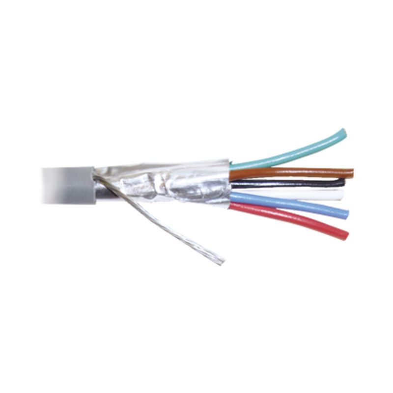 Bobina De 305 Metros De Cable 8 Conductores 22 Awg Tipo Cmr De Color Gris Para Aplicaciones En Alarmas De Intrusión /control De 