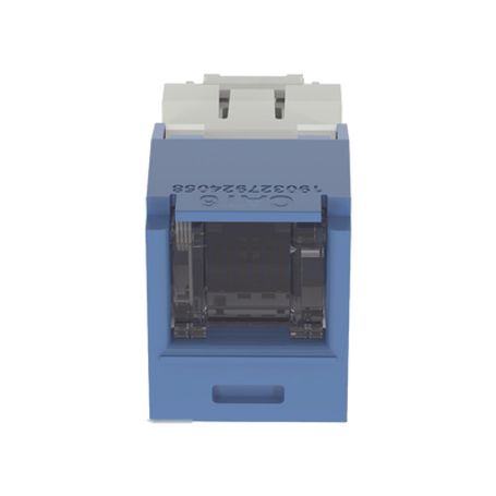 Conector Jack Rj45 Estilo Tg Con Ventana Minicom Categoria 6 De 8 Posiciones Y 8 Cables Color Azul