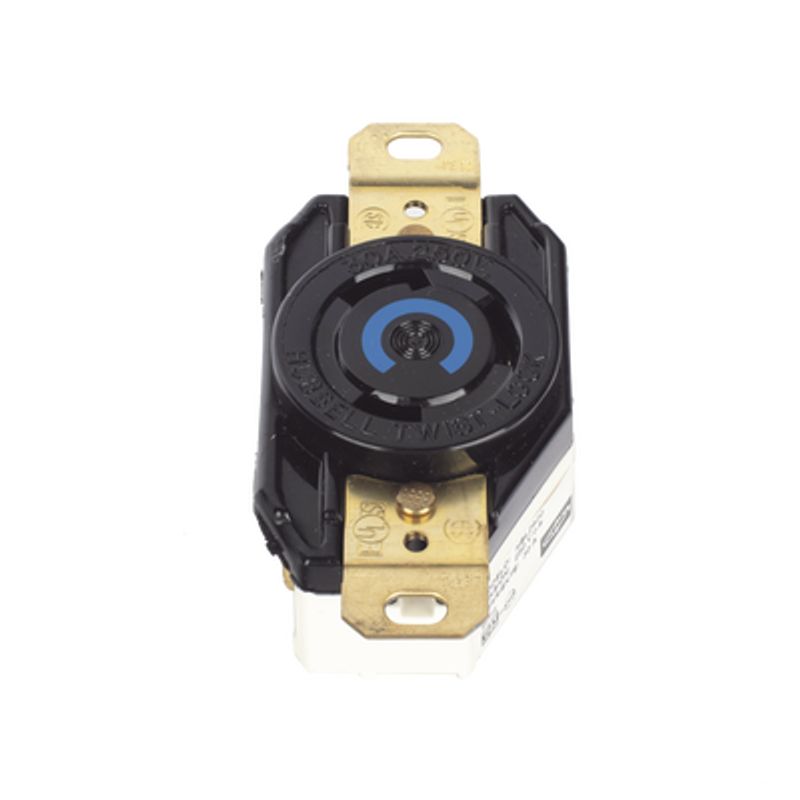 Receptáculo De Media Vuelta Industrial 30 A 250 V Ca 2 Polos 3 Hilos (nema L630r) Color Negro.