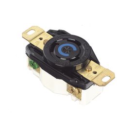 receptáculo de media vuelta industrial 30 a 250 v ca 2 polos 3 hilos nema l630r color negro204067