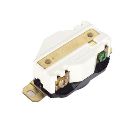 Receptáculo De Media Vuelta Industrial 30 A 250 V Ca 2 Polos 3 Hilos (nema L630r) Color Negro.