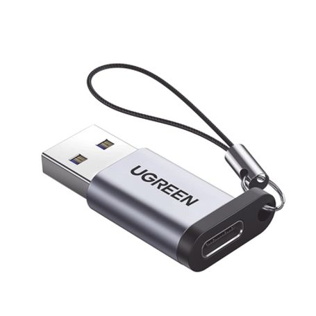 Adaptador Usb 3.0 Macho A Usbc 3.1 Tipo C Hembra / Caja De Aluminio / Carga Y Sincronización De Datos /  Admite Corriente De 3a