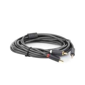cable adaptador de 35mm macho a 2 rca macho  5 metros  color gris  blindaje múltiple  abs  alta calidad206925