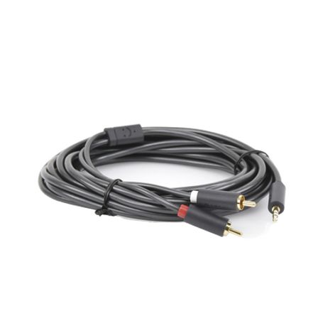 Cable Adaptador De 3.5mm Macho A 2 Rca Macho / 5 Metros / Color Gris / Blindaje Múltiple / Abs / Alta Calidad