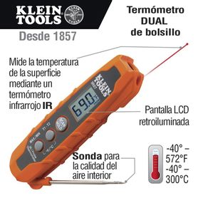 termómetro doble irsonda con medición ºc y ºf con pantalla retroiluminada193713