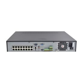 nvr 8 megapixel 4k  32 canales ip  16 puertos poe  soporta cámaras con acusense  4 bahias de disco duro  switch poe 300 mts  hd