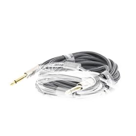 cable de audio 65mm macho a 65mm macho  5 metros  núcleo de cobre  blindaje interno  nylon trenzado  color negro206905