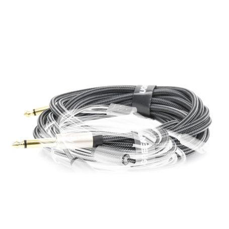Cable De Audio 6.5mm Macho A 6.5mm Macho / 5 Metros / Núcleo De Cobre / Blindaje Interno / Nylon Trenzado / Color Negro