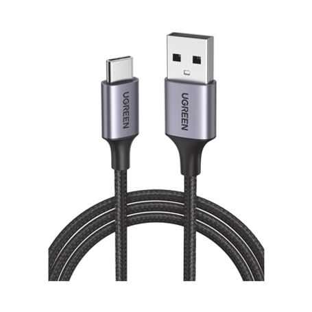 cable usb a a usb c  2 metros   carcasa de aluminio  nylon trenzado  transferencia de datos hasta 480 mbps  soporta carga rápid