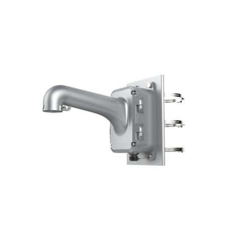 montaje de poste con caja de conexiones de acero inoxidable para domos ptz hikvision   