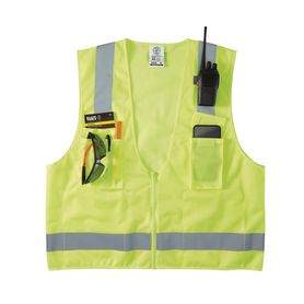 chaleco de seguridad reflectante de alta visibilidad medianogrande con múltiples bolsillos de diferente capacidad207110