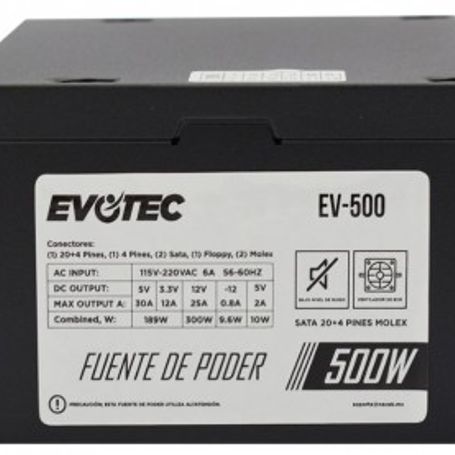 Fuente de Poder EVOTEC EV500 Negro 500 W TL1 