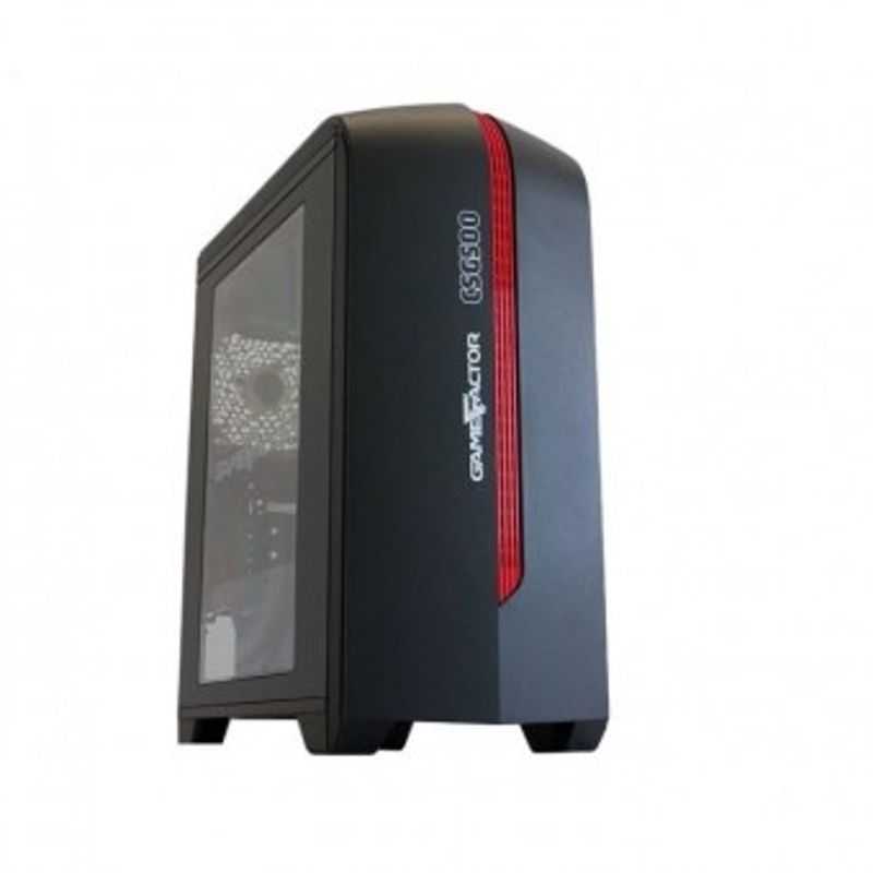 Gabinete GAME FACTOR CSG500 mATX NEG/ROJO 2xVENT 120MM LED 1x USB 2.0 1x USB 3.0 TL1 