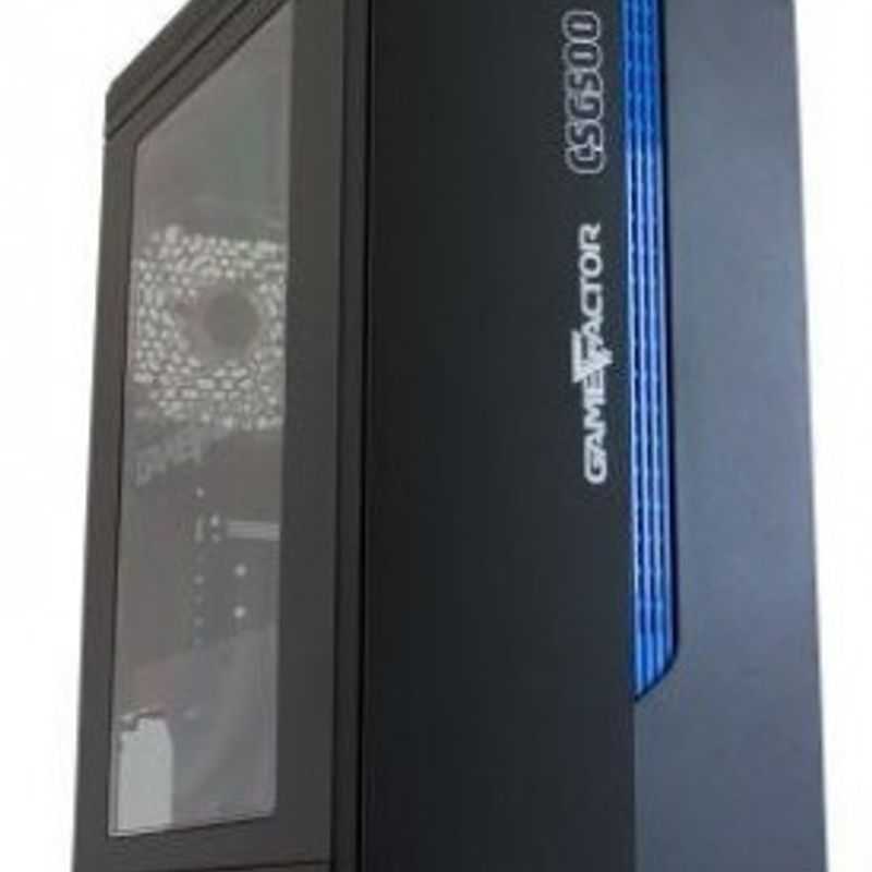 Gabinete GAME FACTOR CSG500 mATX NEG/AZUL 2xVENT 120MM LED 1x USB 2.0 1x USB 3.0 TL1 