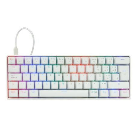 Teclado Mecánico 60 Game Factor KBG560WH Rgb Teclas Extras Pink Intercambiables Red Switch Usb Blanco TL1 