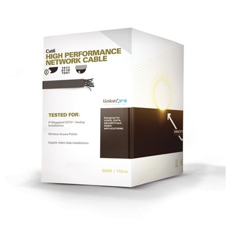 Cable Cat6 Calibre 23 Utp Intemperie Con Gel Doble Chaqueta Ul Con Garantia De 25 Anos Color Negro De 152.5 Metros Para Climas E