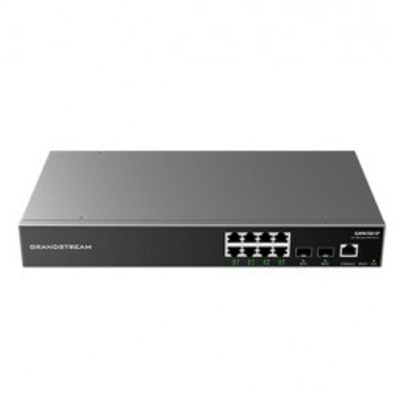 Switch Administrable Grandstream (GWN7801) 8 puertos Gigabit  2 SFP. Capa 2  FANLESS QoS para Audio y Video TL1 
