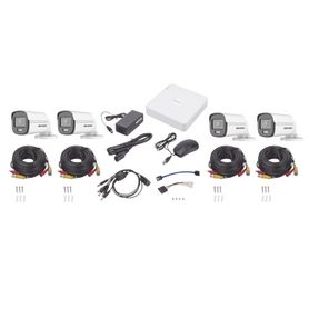 kit turbohd 1080p  dvr 4 canales  4 cámaras bala colorvu  fuente de poder  accesorios de instalación195535