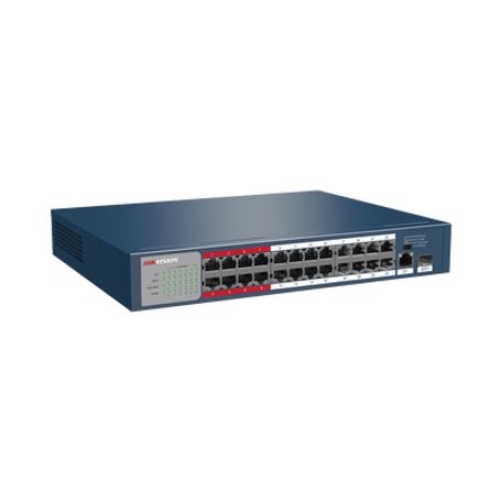Switch Poe / No Administrable / 24 Puertos 10/100 Mbps Poe / 1 Puerto 10/100/1000 Mbps  1 Puerto Sfp Uplink / Poe Hasta 250 Metr