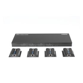 matricial y extensor de video hdmi 4 x 4  4 entradas hdmi  4 salidas hdmi loop  4 salidas rj45 para extender la senal 40 metros