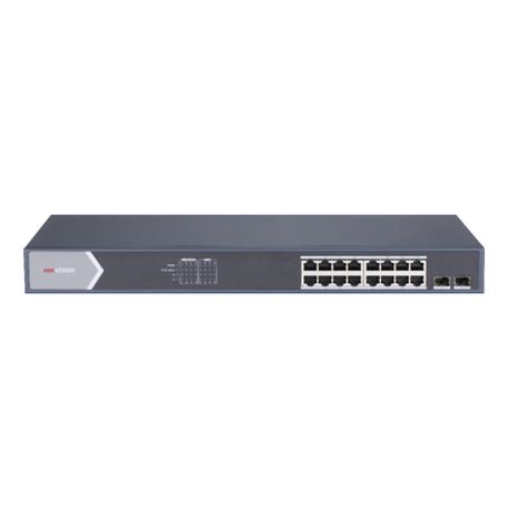 Switch Gigabit Poe / No Administrable / 16 Puertos 10/100/1000 Mbps Poe / 2 Puertos Sfp De Uplink / 125 Watts 