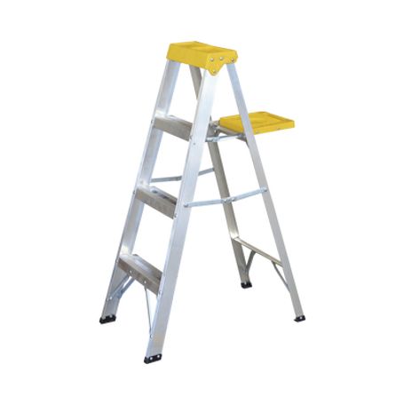 escalera de aluminio tipo tijera de 3 peldanos altura  121 metros