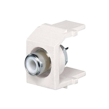 conector rca tipo keystone con rca para soldar color blanco y módulo blanco