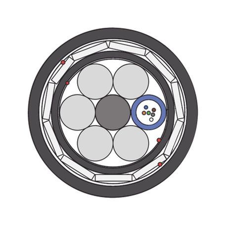 kilómetro de fibra óptica aérea adss g652d armada anti roedor dieléctrica monomodo 6 hilos span 200170564