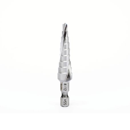 Broca Escalonada Espiral De Hss 412 Mm Zanco De 1/4 Hexagonal Blister Con Una Pieza.