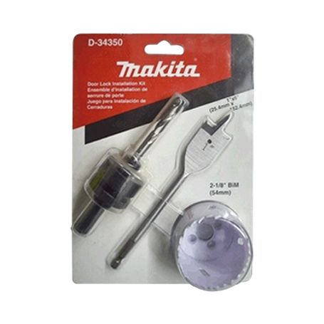 juego para instalación de cerraduras con broca sierra  bimetal y juego de brocas tipo manita bim 218” adaptador con broca pilot