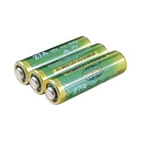 bateria alcalina  no recargable  tamano 27 a  12 v  uso en controles remotos juguetes linternas timbres y otros