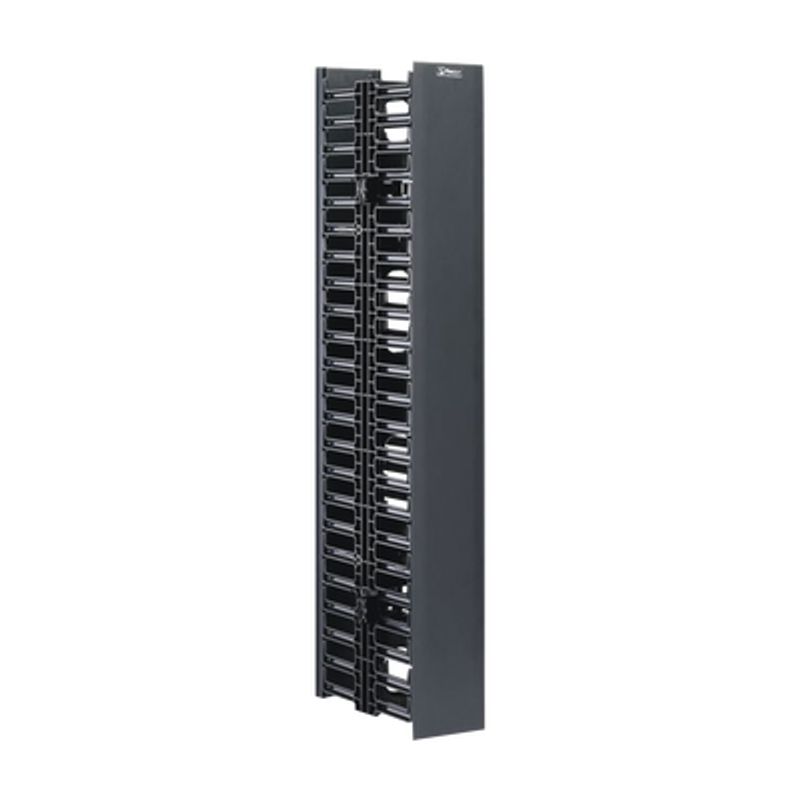 Organizador Vertical Netrunner Doble (frontal Y Posterior) Para Rack Abierto De 45 Unidades 4.9in De Ancho Color Negro