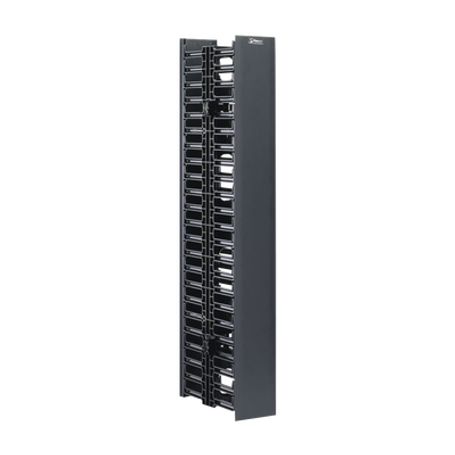 organizador vertical netrunner doble frontal y posterior para rack abierto de 45 unidades 49in de ancho color negro80386
