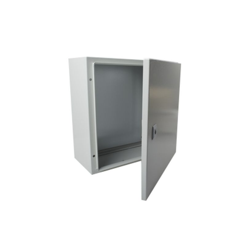 Gabinete De Acero Ip66 Uso En Intemperie (400 X 400 X 200 Mm) Con Placa Trasera Interior De Metal Y Compuerta Inferior Atornilla