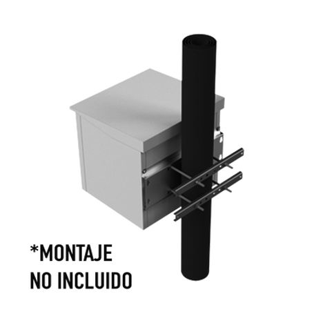 Gabinete De Exterior Con Rack De 19 De 9ur Con Ventiladores Y Termostato (montaje A Poste O Torre Se Vende Por Separado).