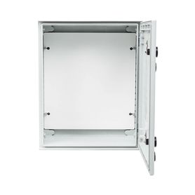 gabinete de poliéster ip65 uso en intemperie 400 x 500 x 200 mm con placa trasera interior de plástico incluye chapa y llave174