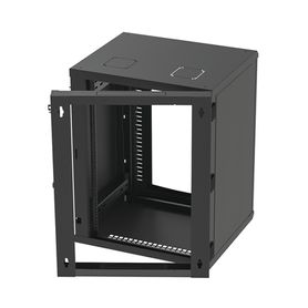 gabinete abatible de pared con marco trasero con rack 19 de 16 unidades ventana de cristal templado175031