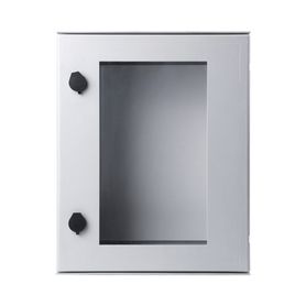 gabinete de poliéster ip65 puerta transparente uso en intemperie 400 x 500 x 200 mm con placa trasera interior de plástico incl